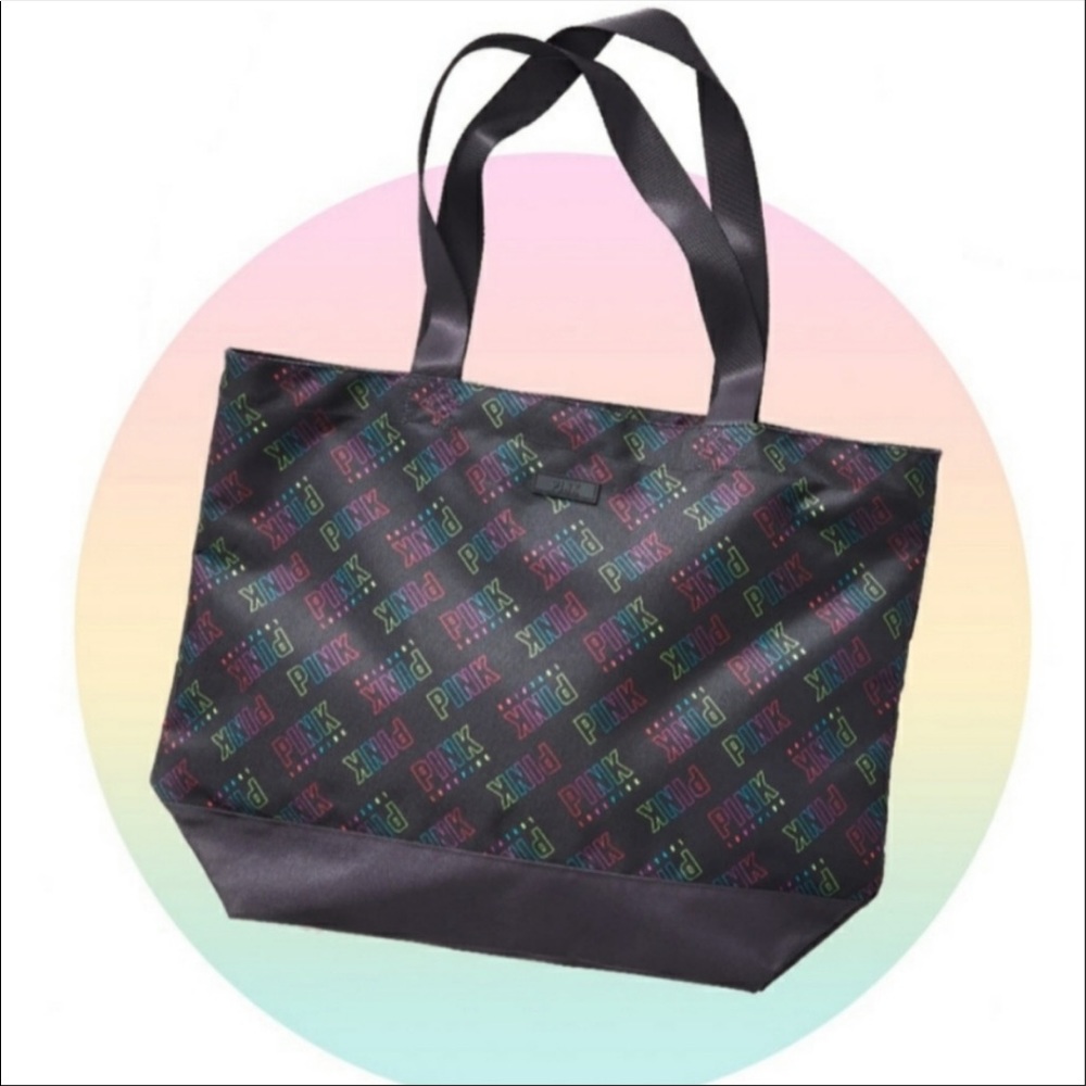 New Victoria’s Secret Pink Weekender tote bag rainbow logo PINK bag pink tote